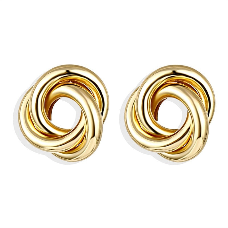 IPARAM 2021 New Big Circle Round Hoop Earrings for Women&#39;s Fashion Statement Golden Punk Charm Earrings Party Jewelry - Executive-Skincare