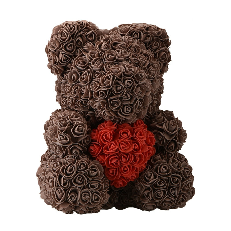 Rose Bear 40cm    Teddy Bear with Heart for Women Gift       Bear With  Flower - Executive-Skincare