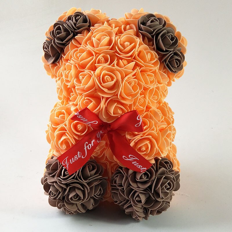 25 cm high Valentine&#39;s Day teddy bears 3.5 cm roses bear colors Holiday High-grade DIY gifts Christmas gift - Executive-Skincare