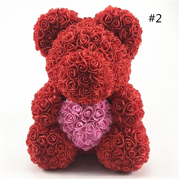 40cm rose teddy bear flower artificial handmade eternal rose bear valentine&#39;s day anniversary bridal baptism wedding mother&#39;s da - Executive-Skincare