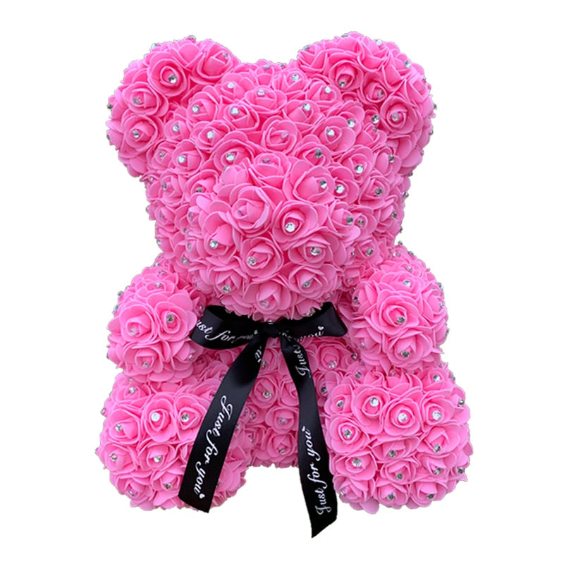 Drop shipping Valentine&#39;s Gifts Diamond Teddy Rose Bears 40cm Artificial Flower Bears For Girls Christmas Gifts - Executive-Skincare