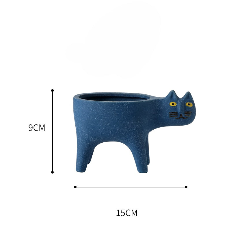 Cartoons Cat Flowerpot Animal Ceramic Flowerpot Cute Vase Cactus Succulent Plants Potted  Flower Arrangement Home Decoration - Executive-Skincare