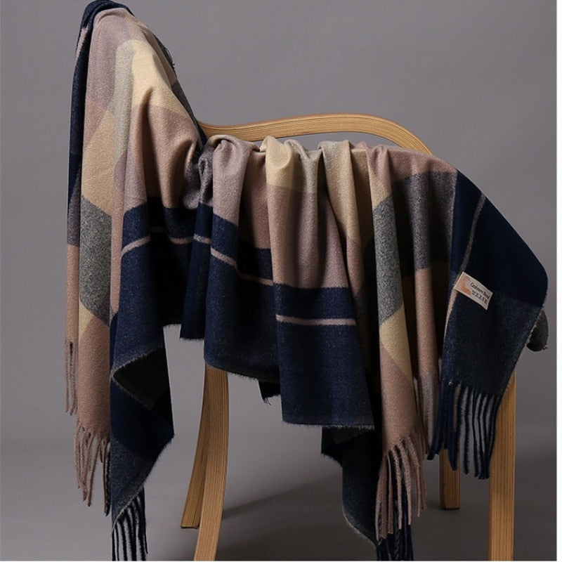 200*70cm Fashion Autumn Winter Warm Cashmere Scarf Dot Pattern Long Tassels Women Thicken Wrap Shawl Lady muffler Wool Pashmina - Executive-Skincare