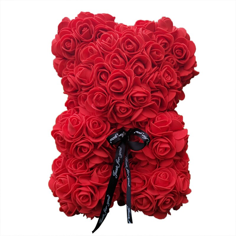 HOT Dorpshipping 25cm Teddy Dolls Rose Bear Valentine&#39;s Day Gift for Women Girlfriend Artificial PE Flower Wedding Party Decor - Executive-Skincare