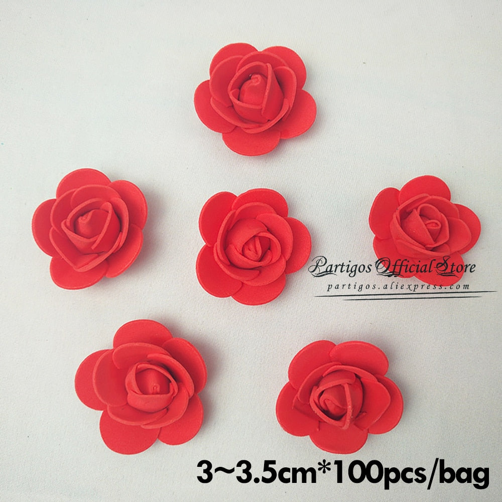 DIY Valentines Day Gifts Red Rose Bear Artificial foam Roses Flower Wedding Engagement Decoration little Bear Mold bear Teddy - Executive-Skincare