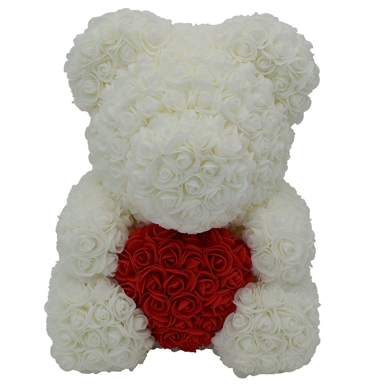 DropShipping 40cm 16Inches Rose Bear Artificial  Foam Flower Handmad Teddy For Women Valentine&#39;s Wedding Birthday Christmas Gift - Executive-Skincare