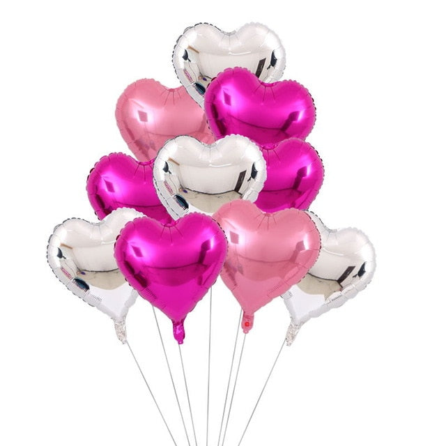 10pcs 18inch Rose Gold Red Pink Love Foil Heart Helium Balloons Wedding Birthday Party Balloons Valentine's Day - Executive-Skincare