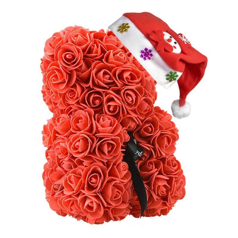 Christmas Gift for Kids&amp;women Artificial PE Rose Teddy Bear of Roses with Crown Valentine&#39;s Day Wedding Love Xmas Gifts for Girl - Executive-Skincare