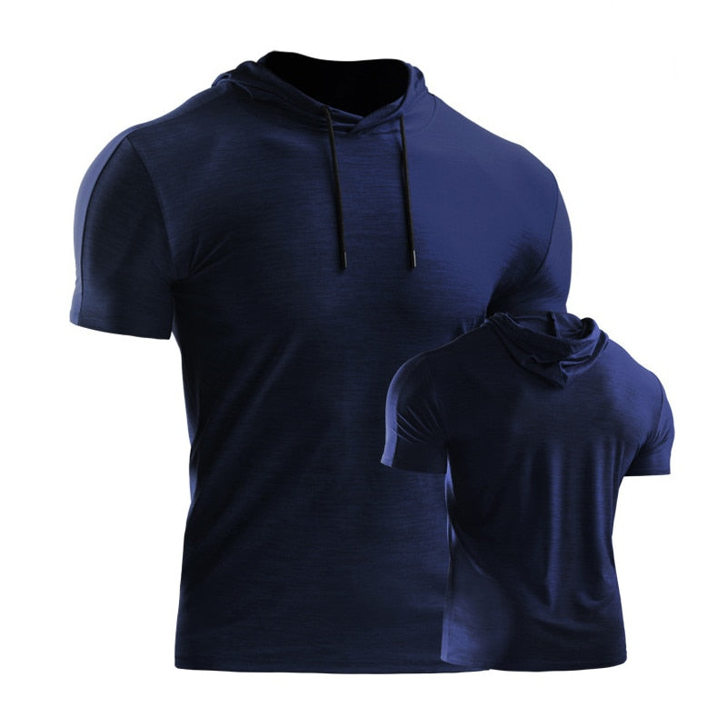 Male Training Shirts Quick Drying Gym Clothing Musculation Sportswear Fitness Running Jackets Rashguards Hoodies ropa deportiva - Executive-Skincare