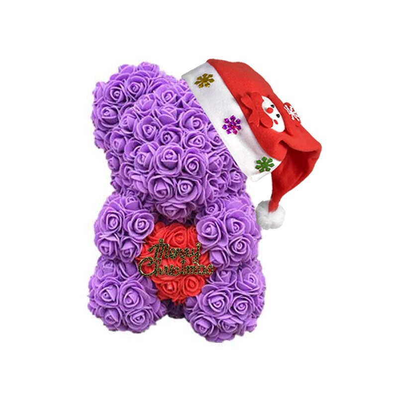 Christmas Gift for Kids&amp;women Artificial PE Rose Teddy Bear of Roses with Crown Valentine&#39;s Day Wedding Love Xmas Gifts for Girl - Executive-Skincare