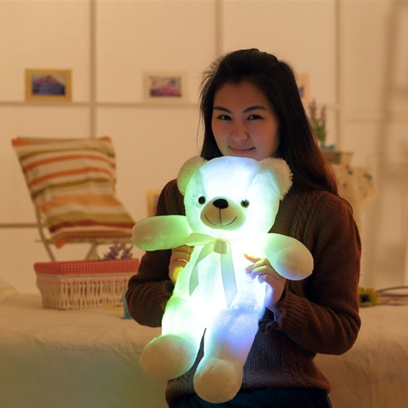 32-75CM Luminous Creative Light Up LED Teddy Bear Stuffed Animal Plush Toy Colorful Glowing Teddy Bear Christmas Gift for Kid - Executive-Skincare