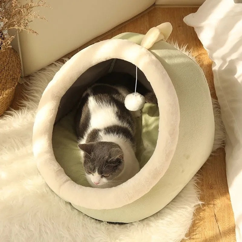 Sweet Cat Bed Warm Pet Basket Cozy Kitten Lounger Cushion Cat House Tent Very Soft Small Dog Mat Bag For Washable Cave Cats Beds - Executive-Skincare