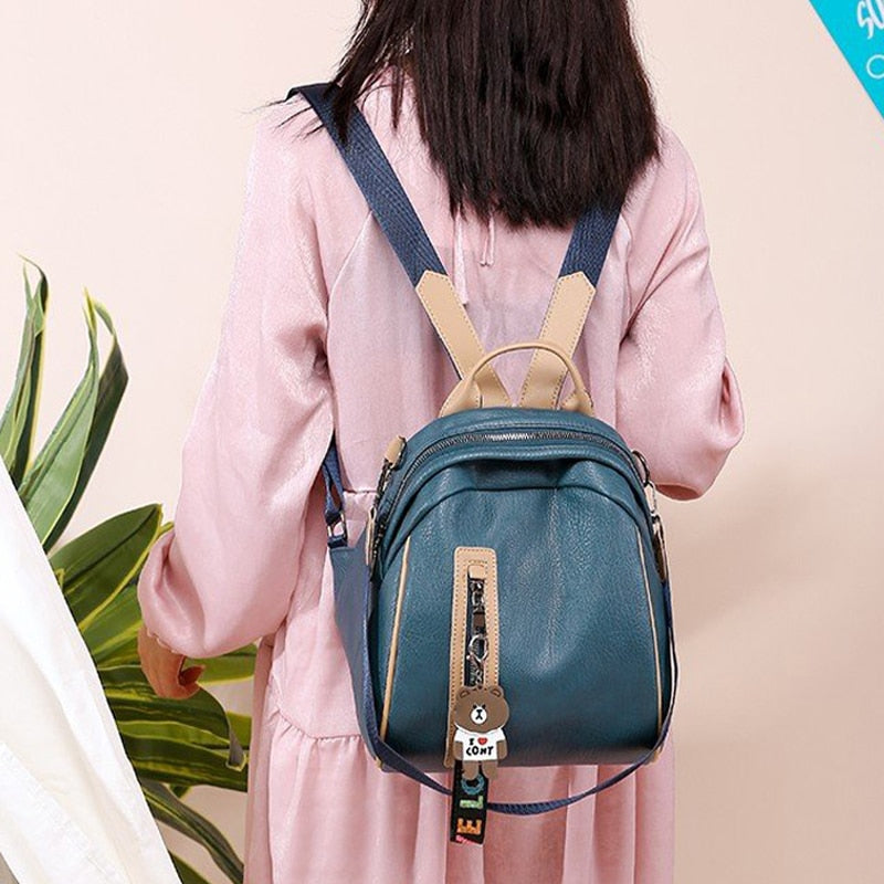 2022 New Multifunction Women Backpack Fashion Shoulder Bags Anti Theft Travel Backpack Small School Bags for Girls Mochila - Executive-Skincare