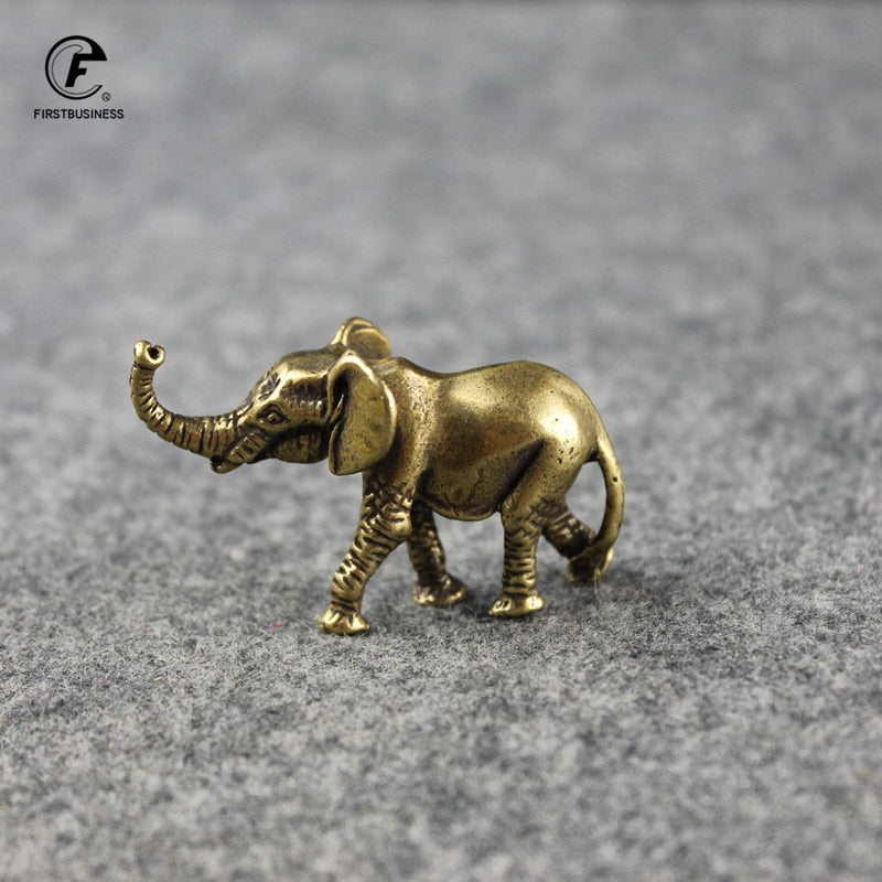 Everyday Collection Lucky Elephant Figurines Solid Copper Animal Ornaments Home Decor Tabletop Decoration Souvenir Crafts Gifts - Executive-Skincare