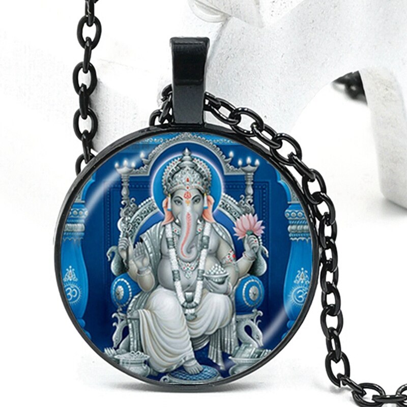 2020 Lord Ganesh Ganesha Necklace God of Wealth Pendant Hindu Elephant Necklace Buddha Meditation Spirit Jewelry Necklace - Executive-Skincare