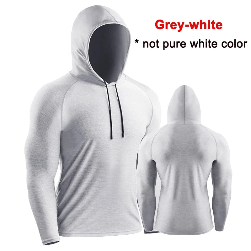 Male Training Shirts Quick Drying Gym Clothing Musculation Sportswear Fitness Running Jackets Rashguards Hoodies ropa deportiva - Executive-Skincare