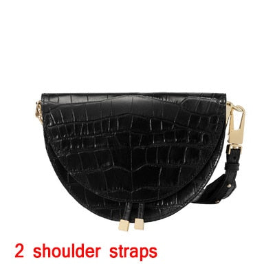 NIGEDU Women Crossbody Bag Fashion Crocodile Semicircle Saddle Bags PU Leather Shoulder Bags for female Handbags designer bolsas - Executive-Skincare