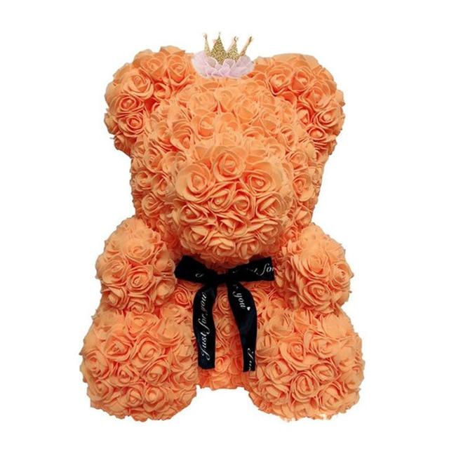 40cm rose teddy bear flower artificial handmade eternal rose bear valentine&#39;s day anniversary bridal baptism wedding mother&#39;s da - Executive-Skincare