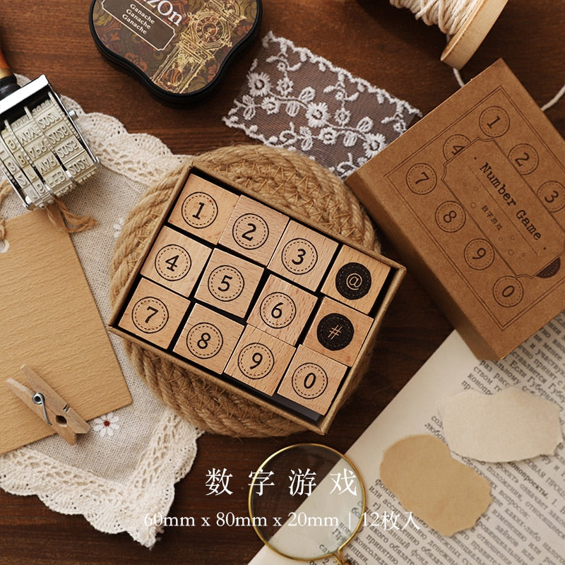 Jenny Chinese Character Number  Universe Flower Week Wooden Rubber Stamp Scrapbooking Deco DIY Craft Standard Wooden Stamps - Executive-Skincare