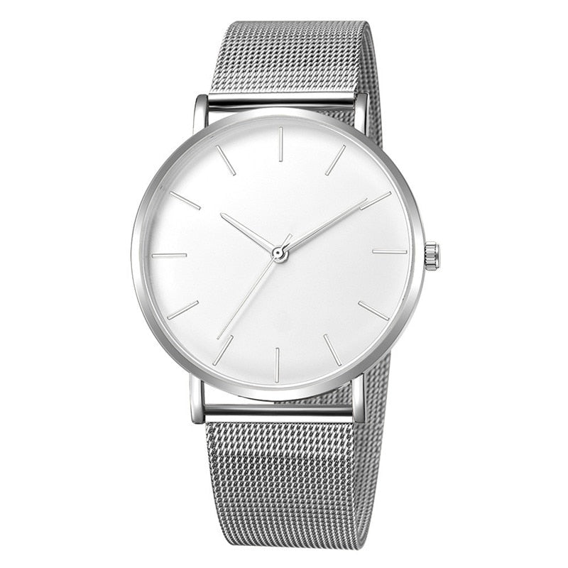 Men Watch Quartz Casual Watches Simple Metal Hour Reloj Quartz Watch Montre Mesh Stainless Steel erkek kol saati masculino clock - Executive-Skincare