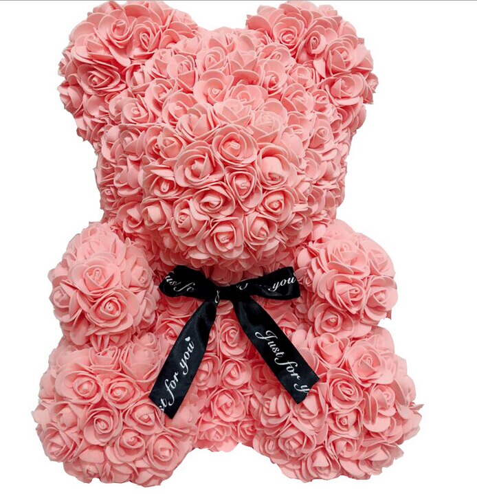 2021 New Style 37cm / 23cm Cute Teddy Bear Rose Flower Artificial Decoration Christmas Gift Female Valentine&#39;s Day Gift DropShip - Executive-Skincare