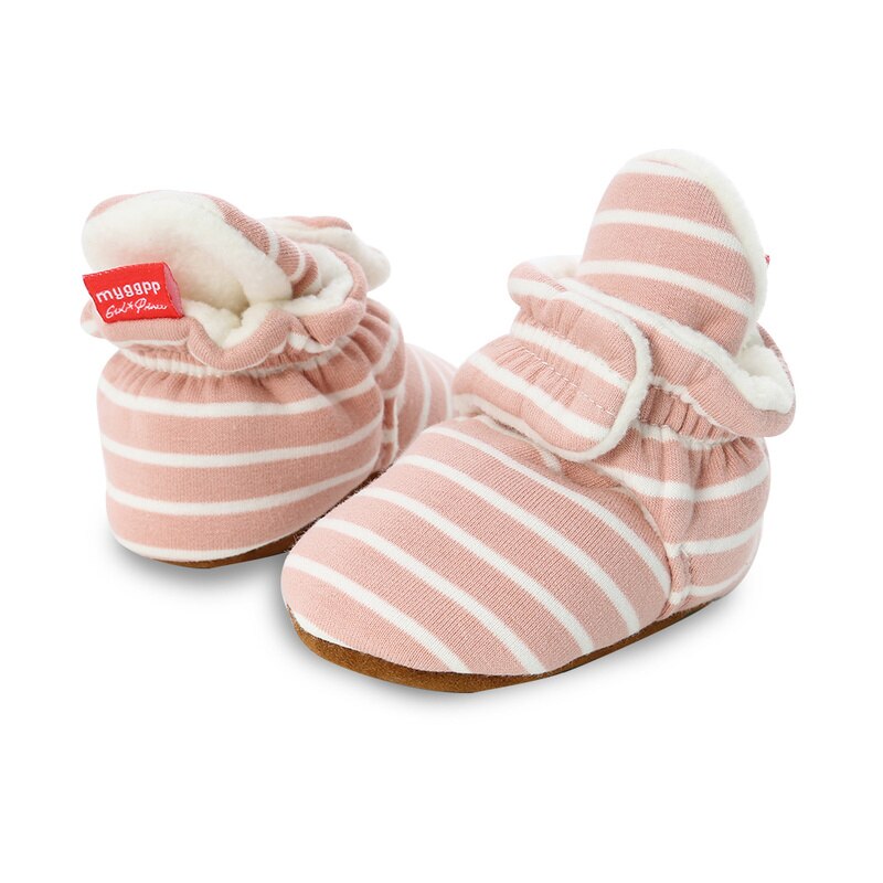 Baby Socks Shoes Boy Girl Stripe Gingham Newborn Toddler First Walkers Booties Cotton Comfort Soft Anti-slip Infant Crib Shoes - Executive-Skincare