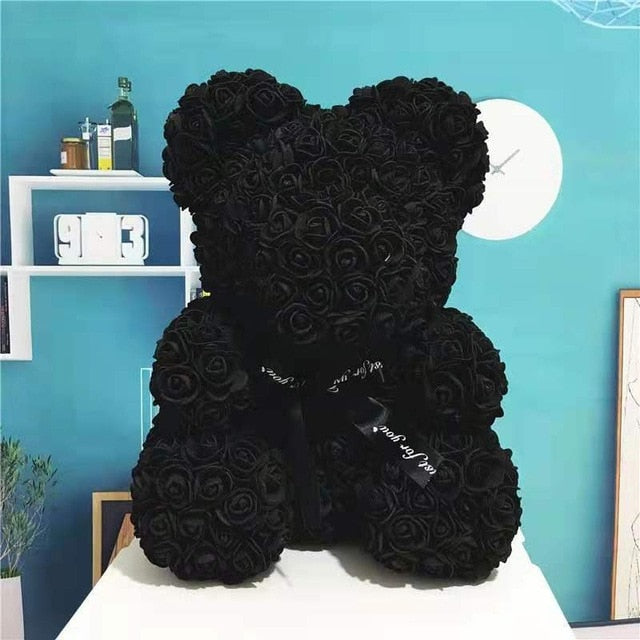 40cm rose teddy bear flower artificial handmade eternal rose bear valentine&#39;s day anniversary bridal baptism wedding mother&#39;s da - Executive-Skincare