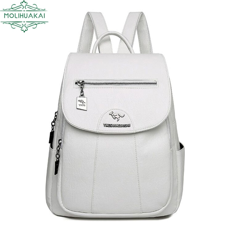 High Quality Leather Backpack Women Large Capacity Travel Backpack Fashion School Bags Mochila Shoulder Bags for Women 2022 New - Executive-Skincare