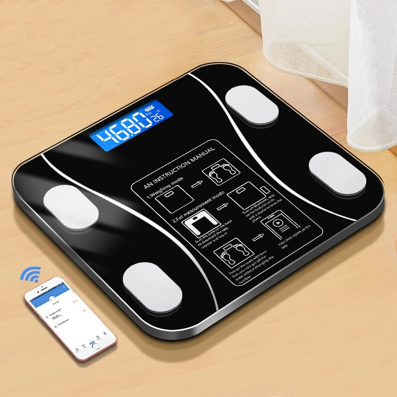 Smart Bathroom Scale Bluetooth Body Fat Electronic Weight Scale BMI Body Composition Analyzer Water Balance Digital Floor Scale - Executive Quality Store