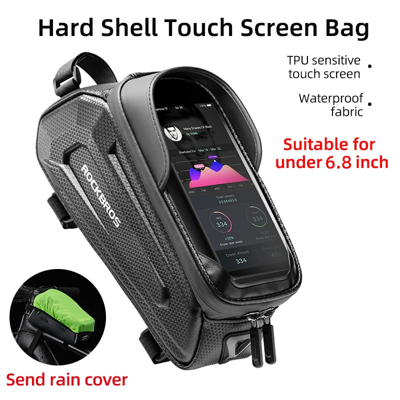 ROCKBROS Below 6.5&quot; Phone Bicycle Bags Waterproof 1.7L Top Tube Handlebar Bag Large Capactity Touch Screen Bike Phone Bag - Executive-Skincare