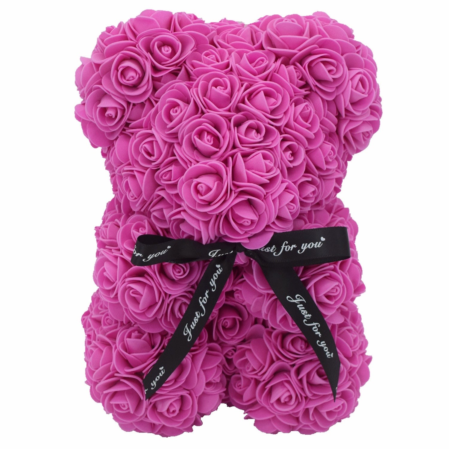 Rose Bear 25cm 10 Inches Artificial PE Foam Flower Teddy Handmade Gift for Valentine Birthday Girlfriend Wedding Decoration - Executive-Skincare