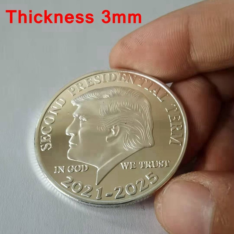 Collectible Gold Coins US Donald Trump Commemorative Coin &quot;Second Presidential Term 2021-2025 IN GOD WE TRUST&quot; - Executive-Skincare