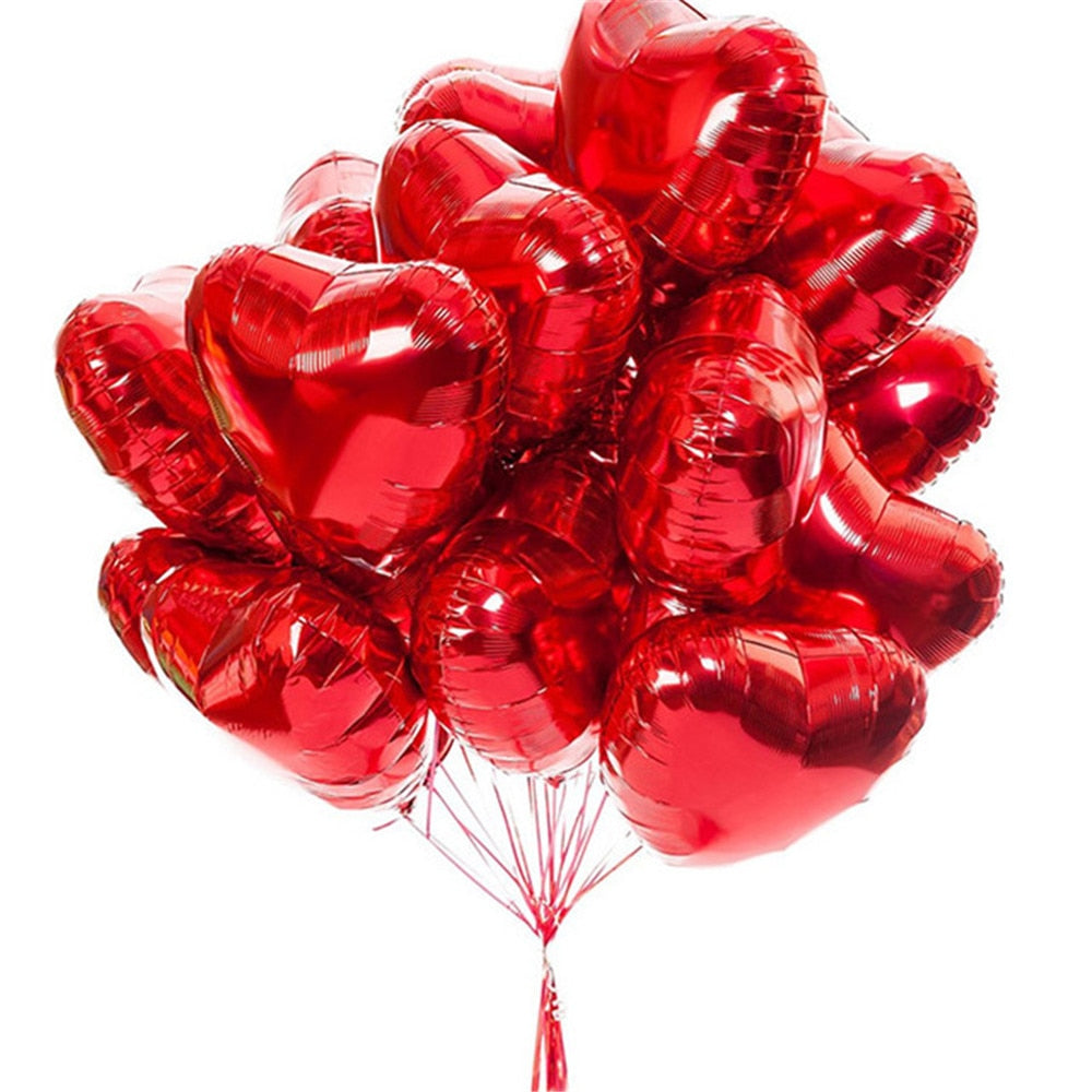 10pcs 18inch Rose Gold Red Pink Love Foil Heart Helium Balloons Wedding Birthday Party Balloons Valentine's Day - Executive-Skincare