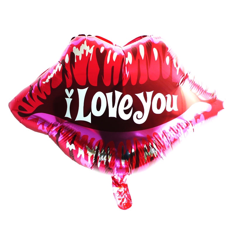 I Love You Kiss Me Lips Love Foil Balloon For Valentines Day Decoration Wedding Anniversary Inflatable Balloon Birthday Gifts - Executive-Skincare