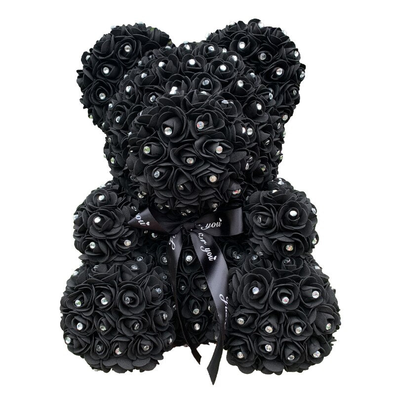 Handmade Teddy Rose Bear Heart Artificial PE Flower Women Valentine&#39;s Day Gifts Wedding Decoration Birthday Party Supplies - Executive-Skincare