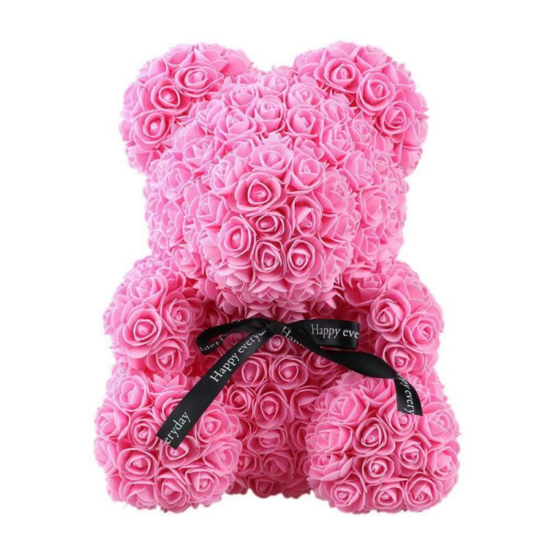 2021 New Style 37cm / 23cm Cute Teddy Bear Rose Flower Artificial Decoration Christmas Gift Female Valentine&#39;s Day Gift DropShip - Executive-Skincare