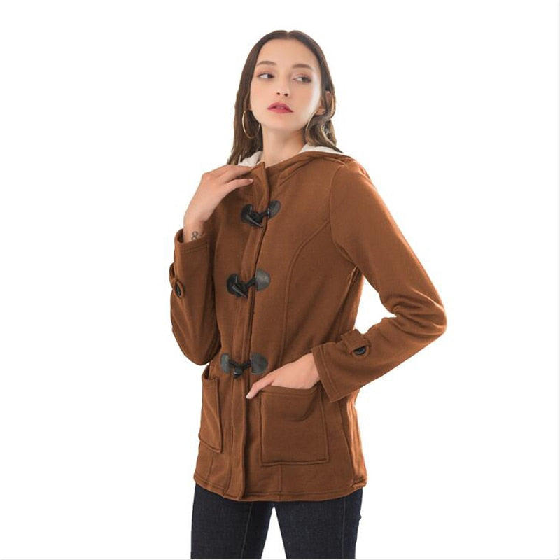 2020 Casual Women Trench Coat Autumn Zipper Hooded Coat Female Long Trench Coat Horn Button Outwear Ladies ToP Pluse Size S-5XL - Executive-Skincare