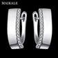 MAIKALE Classic New Design Square Stud Earrings Gold Silver Color White AAA Cubic Zirconia Big Simple Korean Earrings  For Women - Executive-Skincare