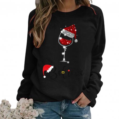 HOT SALES！！！New Arrival Fashion Women Christmas Print O-Neck Long Sleeve Pullover Top Loose Sweatshirt - Executive-Skincare