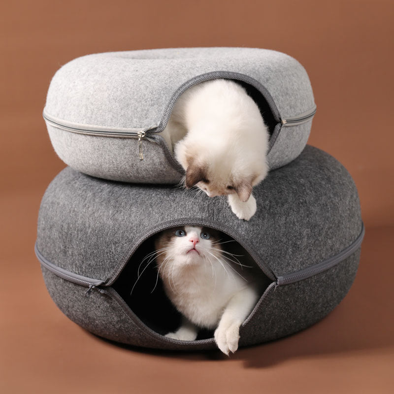 Pet Cats Tunnel Interactive Play Toy Cat bed Dual Use Indoor Toys Kitten Exercising Products Cat Training Toy - Executive-Skincare