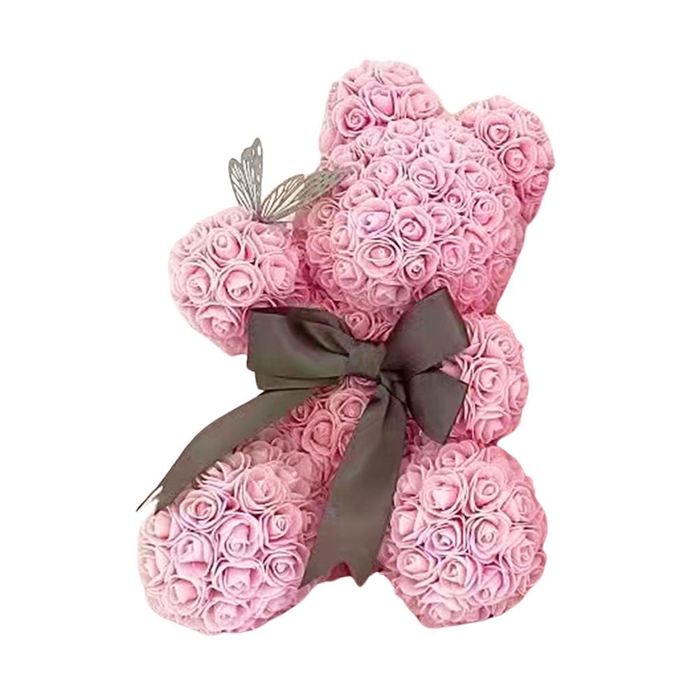 RoseBear Christmas Gift Christmas Decoration Valentine&#39;s Day Gift Rose Flower Bear Birthday Gift Teddy Bear Simulation Rose - Executive-Skincare