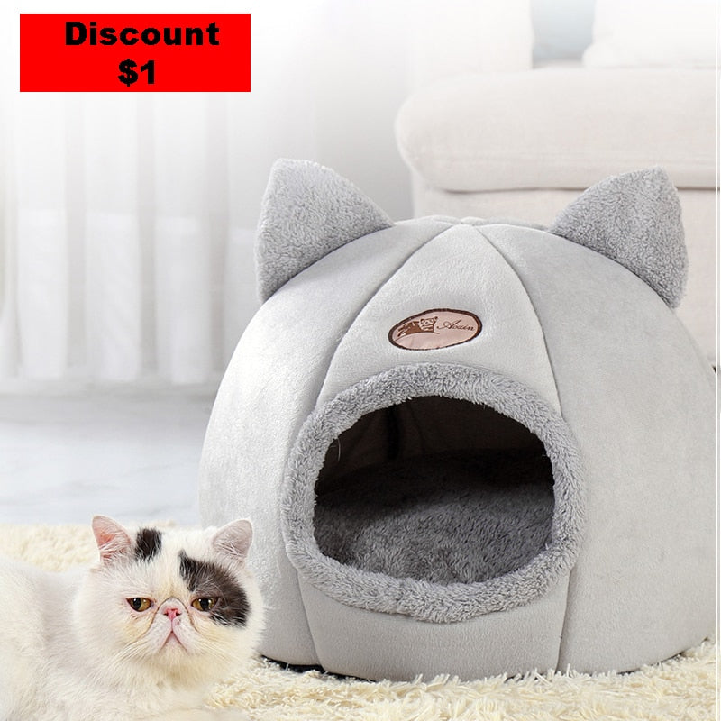 Deep Sleep Comfort In Winter Cat Bed Little Mat Basket Small Dog House Products Pets Tent Cozy Cave Nest Indoor Cama Gato - Executive-Skincare