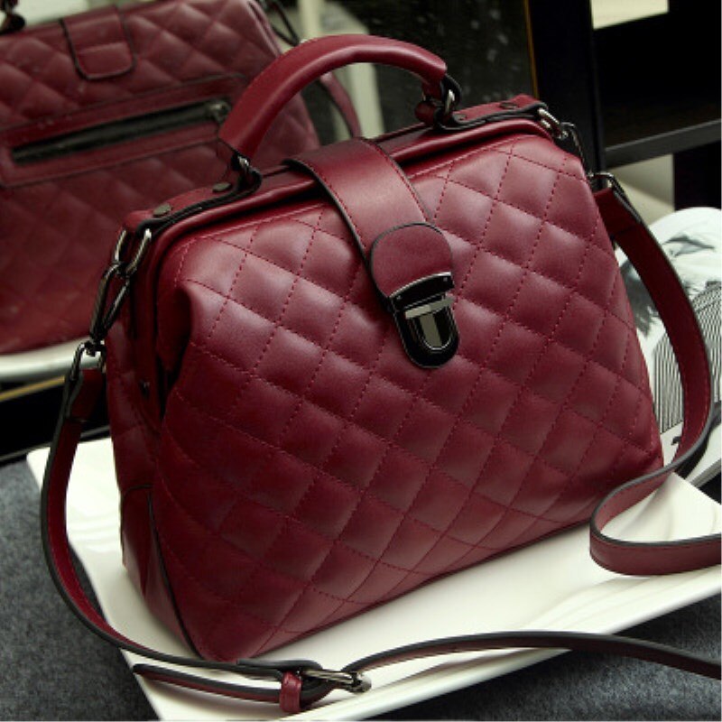 Fashion New Retro Women Doctor Bag 2022 Mobile Messenger Shoulder Clutch Large Capacity Ladies Scrub Leather Leather Handbag - Executive-Skincare