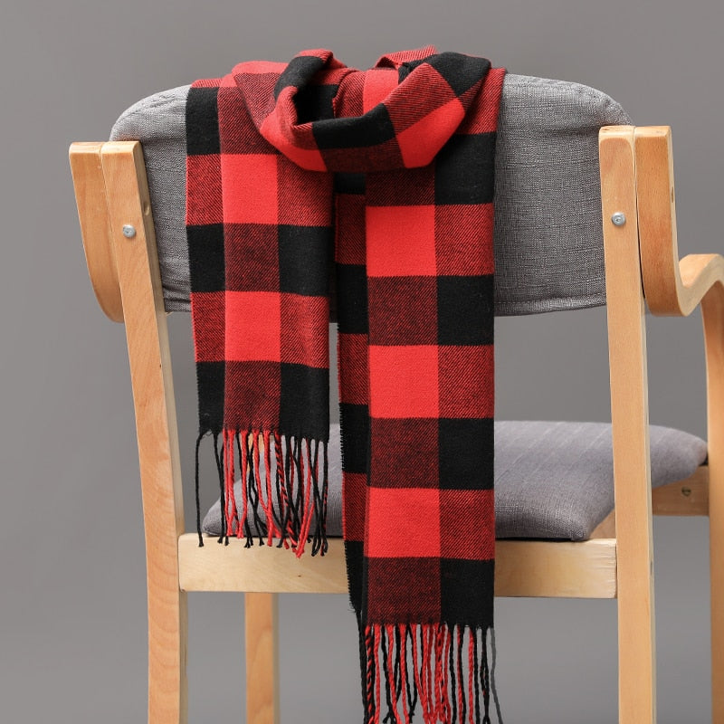 190*35cm Men girls neckwear Unisex children scarf Autumn winter long thick warm all-match Cashmere shawl pashmina muffler wrap - Executive-Skincare