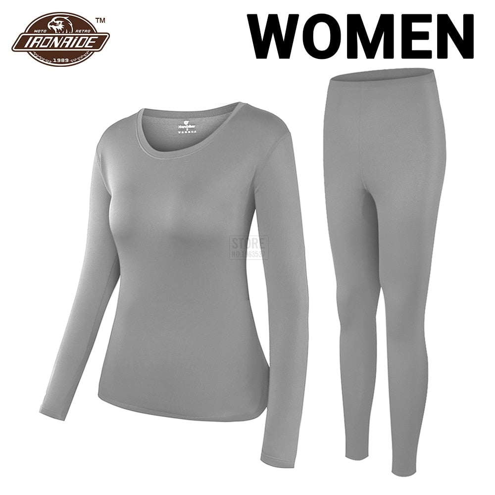 Herobiker Women Fleece Lined Thermal Underwear Set Winter Elastic Motorcycle Skiing Warm Long Johns Shirts &amp; Tops Bottom Suit - Executive-Skincare