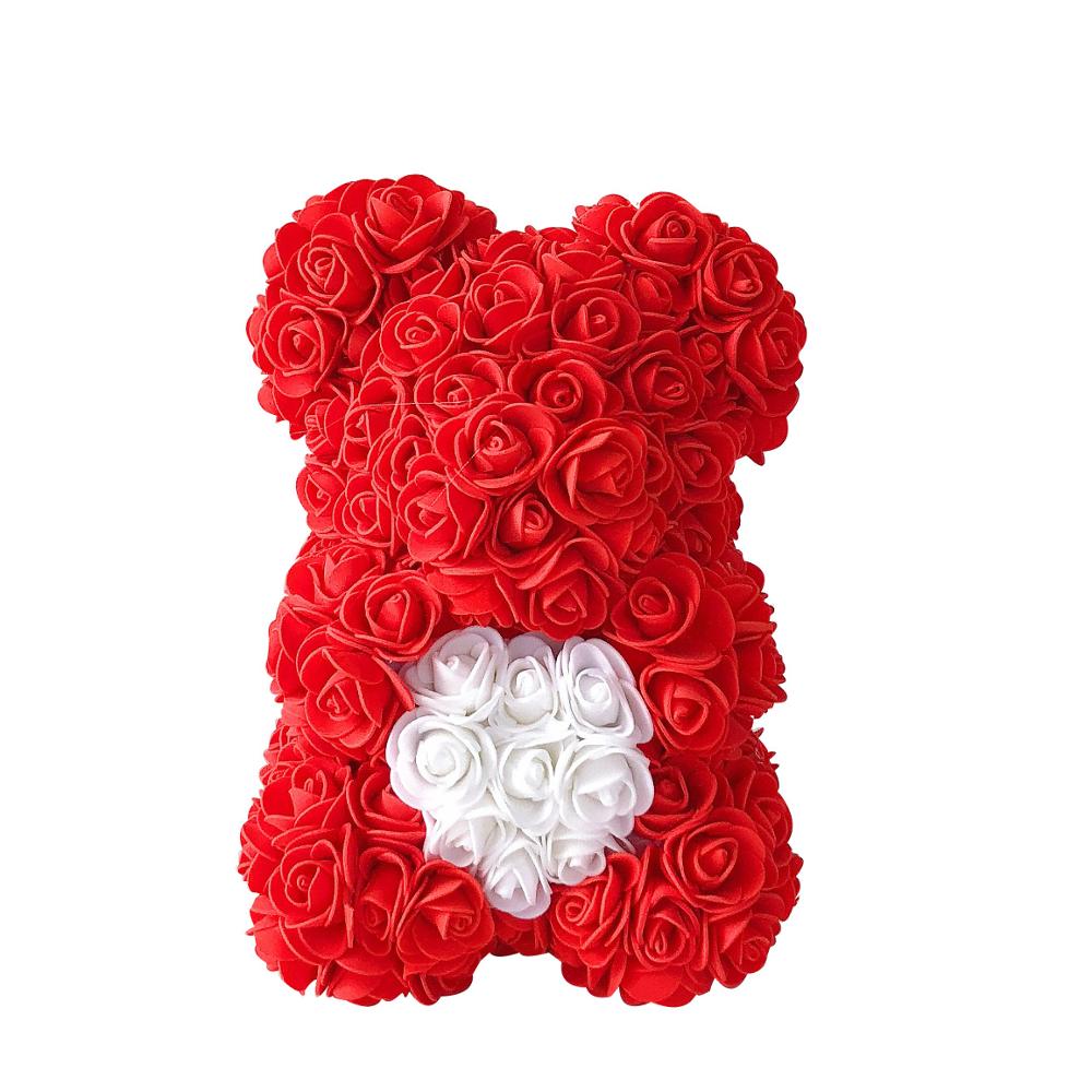 Valentines Day Gift 25Cm Red Rose Teddy Bear Soap Foam Artificial Flower Bea - Executive-Skincare