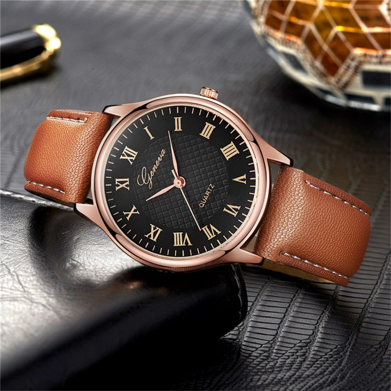 Modern Fashion Black Quartz Men Watches Tide Brand Leather Band Big Dial Men&#39;s Business Clock Drop Shipping Relojes Hombre - Executive-Skincare