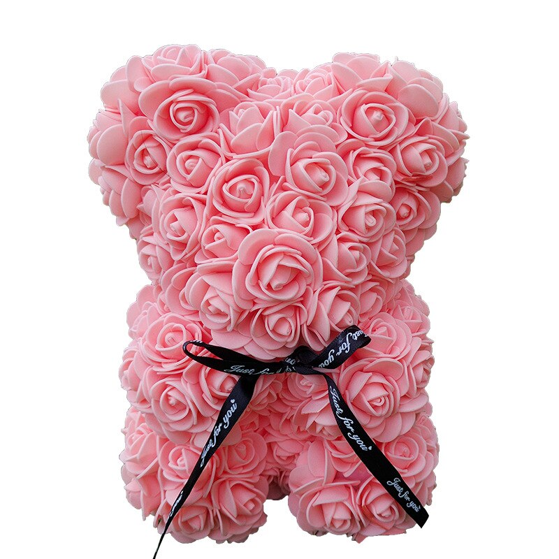 HOT Dorpshipping 25cm Teddy Dolls Rose Bear Valentine&#39;s Day Gift for Women Girlfriend Artificial PE Flower Wedding Party Decor - Executive-Skincare