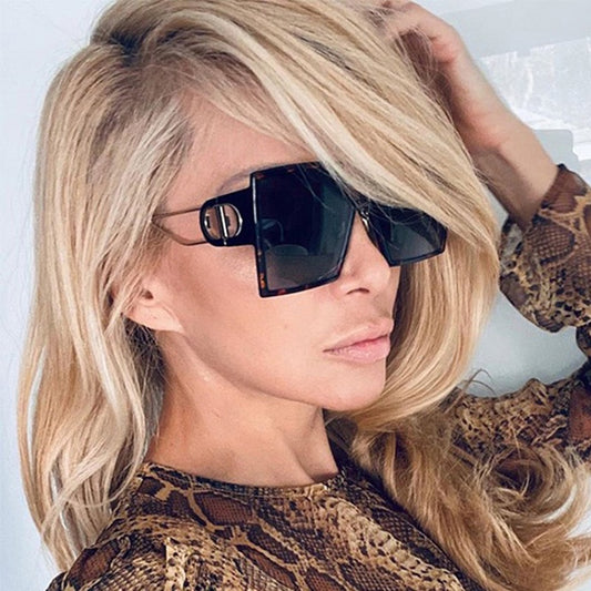 Feishini 2022 Fashion Oversized Sunglasses Women Luxury Brand Designer Original High Quality Glasses Shades Celebrity Vintage - Executive-Skincare