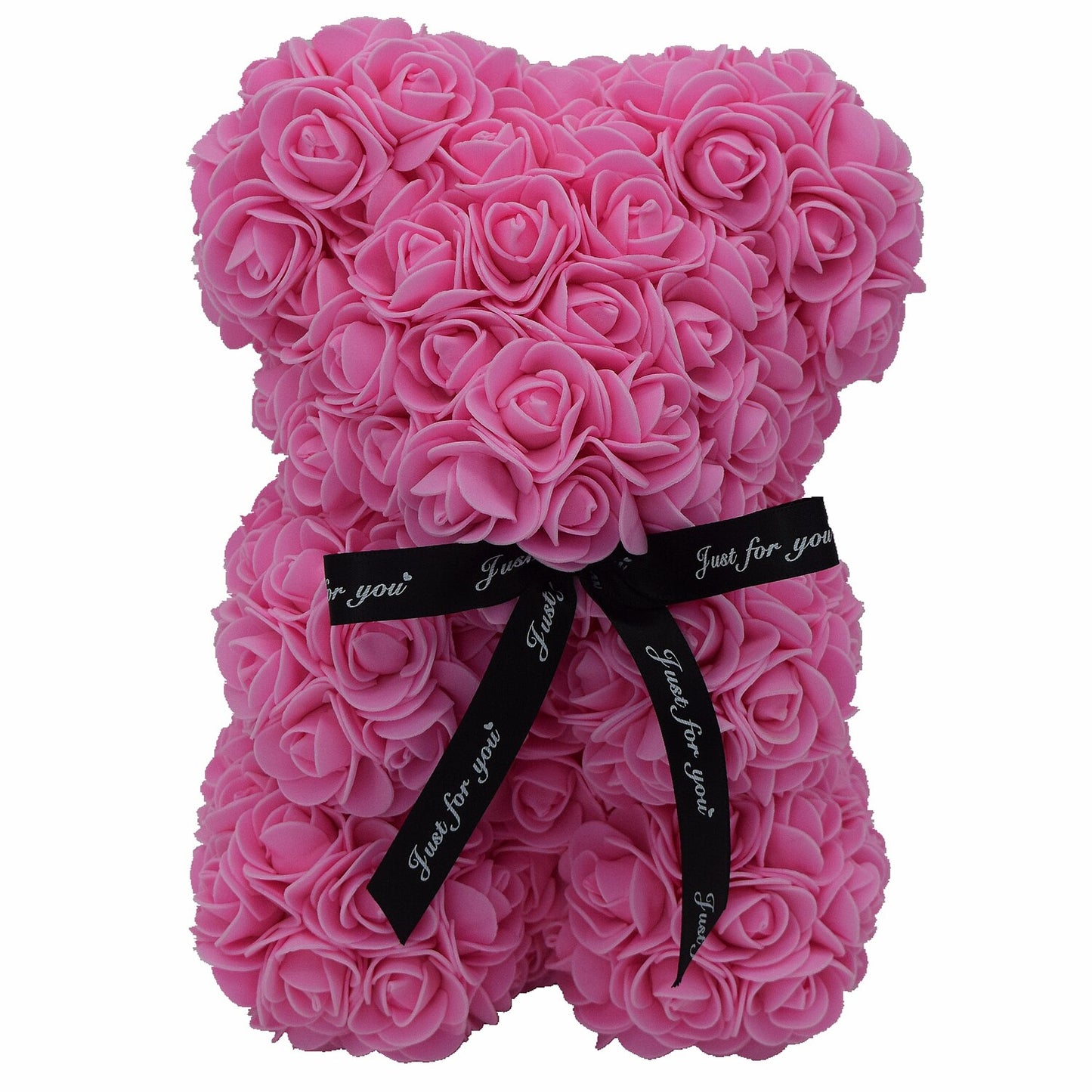 Rose Bear 25cm 10 Inches Artificial PE Foam Flower Teddy Handmade Gift for Valentine Birthday Girlfriend Wedding Decoration - Executive-Skincare